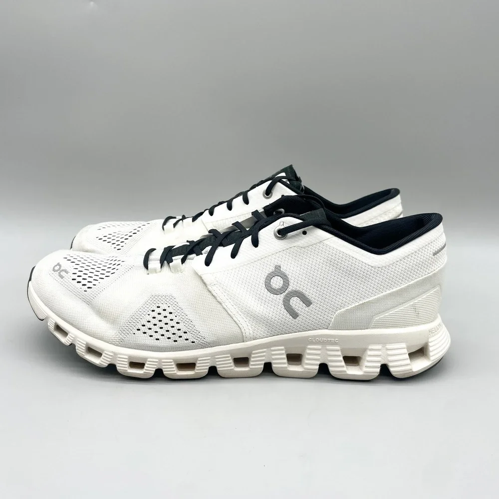 On Cloud X Mens 11 Running Shoes White Black Sporty Gym Training Sneakers Gorp